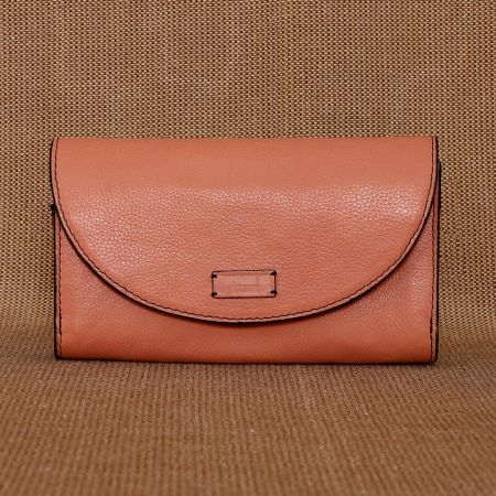 Blush Leather Wallet Magnetic Flap Dual Compartments