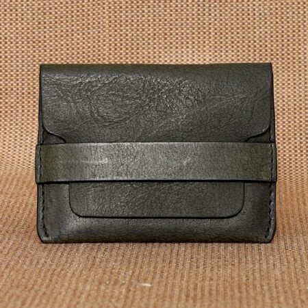 Jungle Leather Mini Wallet Flap Closure Slot