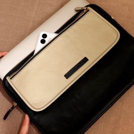 Charcoal Honey Dew Laptop Sleeve Two Way Zipper