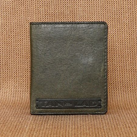 Jungle Charcoal Leather Wallet Hidden Magnet Currency