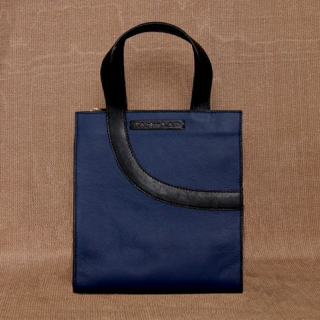 Handcrafted Navy Pigeon Handbag Leather Classic Stylish