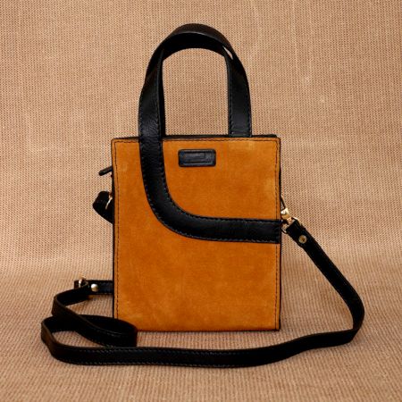 Handmade Hazel Charcoal Sling Bag Leather Sleek