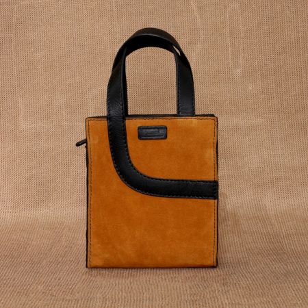 Handcrafted Hazel Charcoal Handbag Leather Minimalist