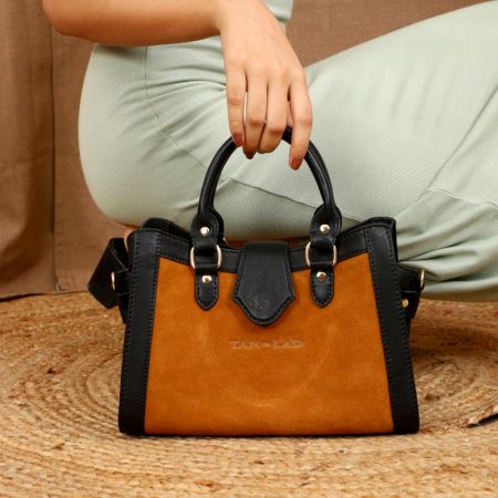 Handmade Hazel Charcoal Sling Bag Leather Compact