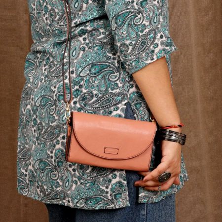 Handmade Blush Clutches Leather Versatile Compact Functional