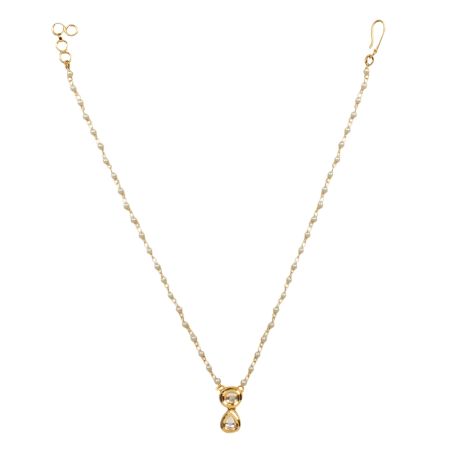 Handcrafted Pearl Drop Mirror Pendant Necklace with Delicate Bead Chain