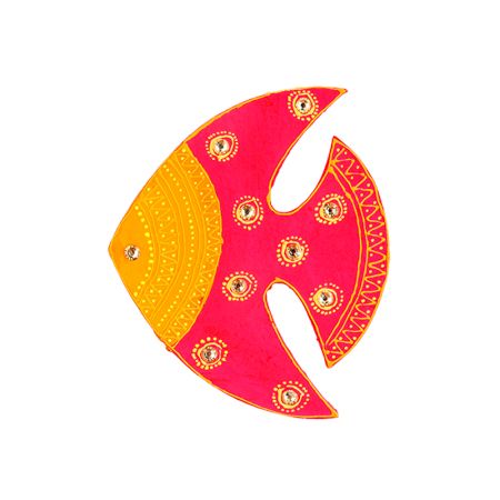 Handmade Folk Fish Fridge Wooden Magnet Kitchen Decor