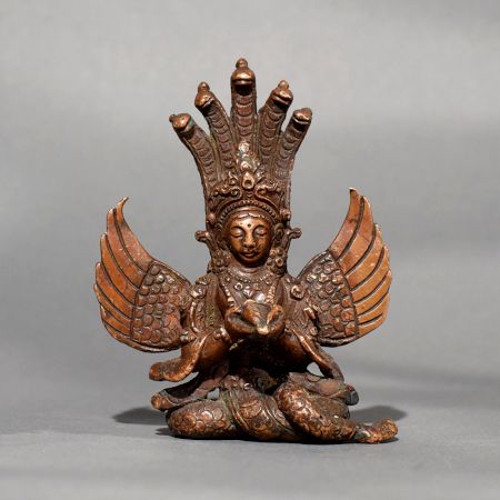 Antique Finish Copper Naga Kanya Spiritual Figurine