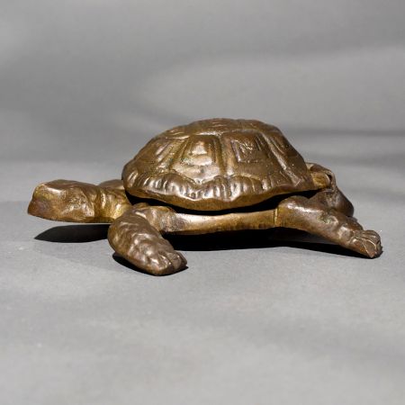 Antique Finish Brass Turtle Box in English Art