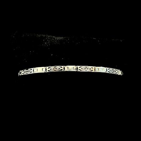 Silver Enamel Aesthetic 92.5 Sterling Silver Bracelet for Men