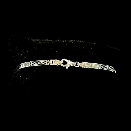 Silver Enamel Aesthetic 92.5 Sterling Silver Bracelet for Men