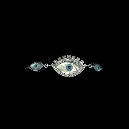 Evil Eye 92.5 Sterling Silver Flexi Bracelet with Lashes