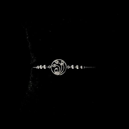 Minimal 92.5 Sterling Silver Floral Bracelet for Her