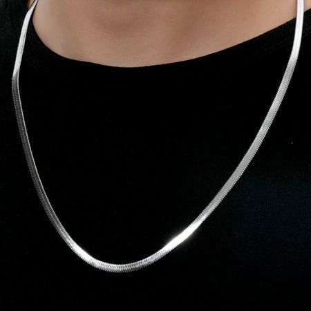 Handcrafted 92.5 Sterling Silver Unisex Snake Chain