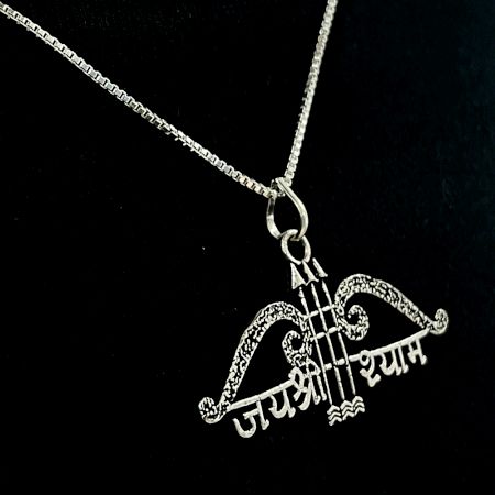 Oxidised Jai Shree Shyam 925 Sterling Silver Pendant