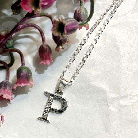 Handcrafted Letter P Premium 925 Sterling Silver Pendant