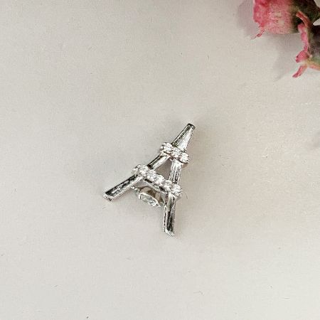 Eifel Tower with Dangling Solitaire 925 Sterling Silver Pendant