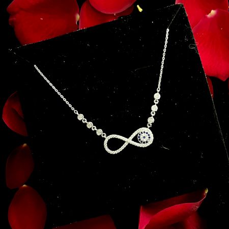 Handcrafted 925 Sterling Silver Infnity Studded Evil Eye