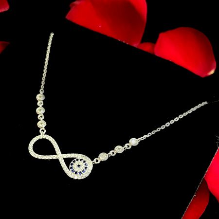 Handcrafted 925 Sterling Silver Infnity Studded Evil Eye