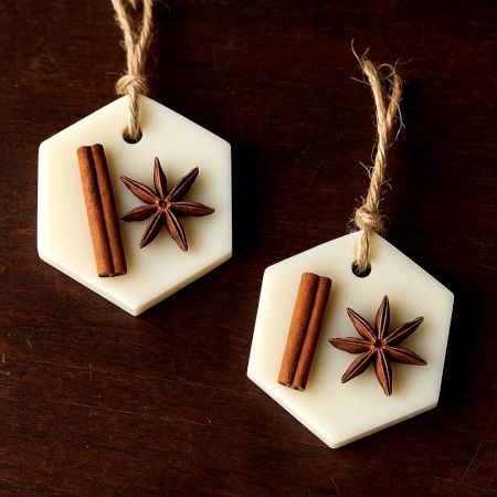 Handcrafted Cinnamon Soy Wax Hexagon Sachet Set of 2