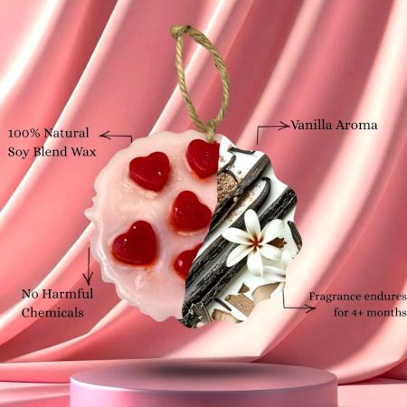 Handcrafted Vanilla Heart Agate Soy Wax Sachet Set of 2
