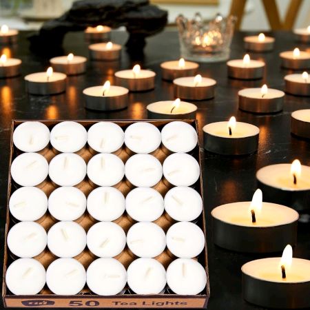 Handmade White Unscented Soy Wax Tealight Collection 50 Pieces