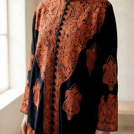 Handcrafted Kashmiri Cotton Embroidered Long Kurta Set