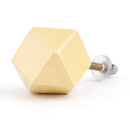 Cream Geometric Wooden Cabinet Knob