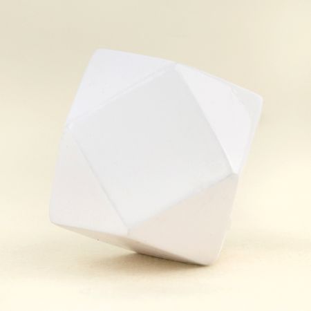 White Geometric Wooden Cabinet Knob