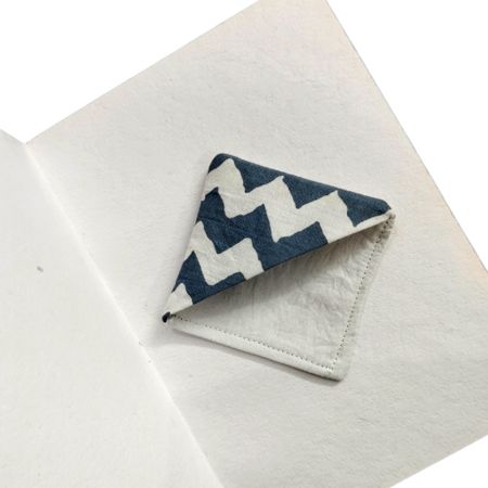 Handmade Corner Style Grey Fabric Bookmark