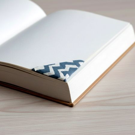 Handmade Corner Style Grey Fabric Bookmark