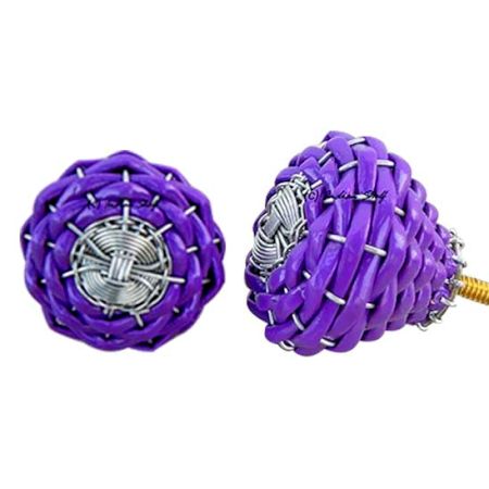 Purple Rexine Wire Knobs
