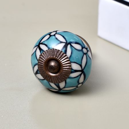Green Floral Drawer Knob