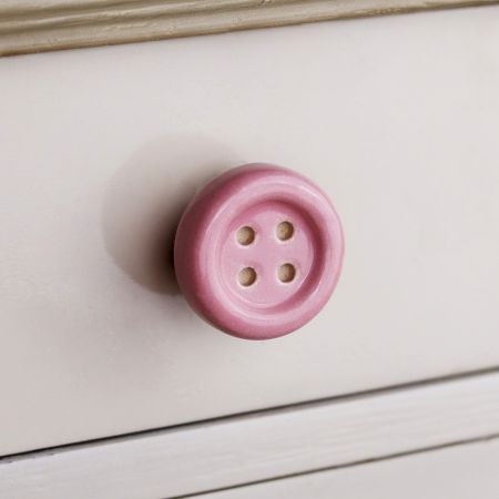 Pink Ceramic Button Knob