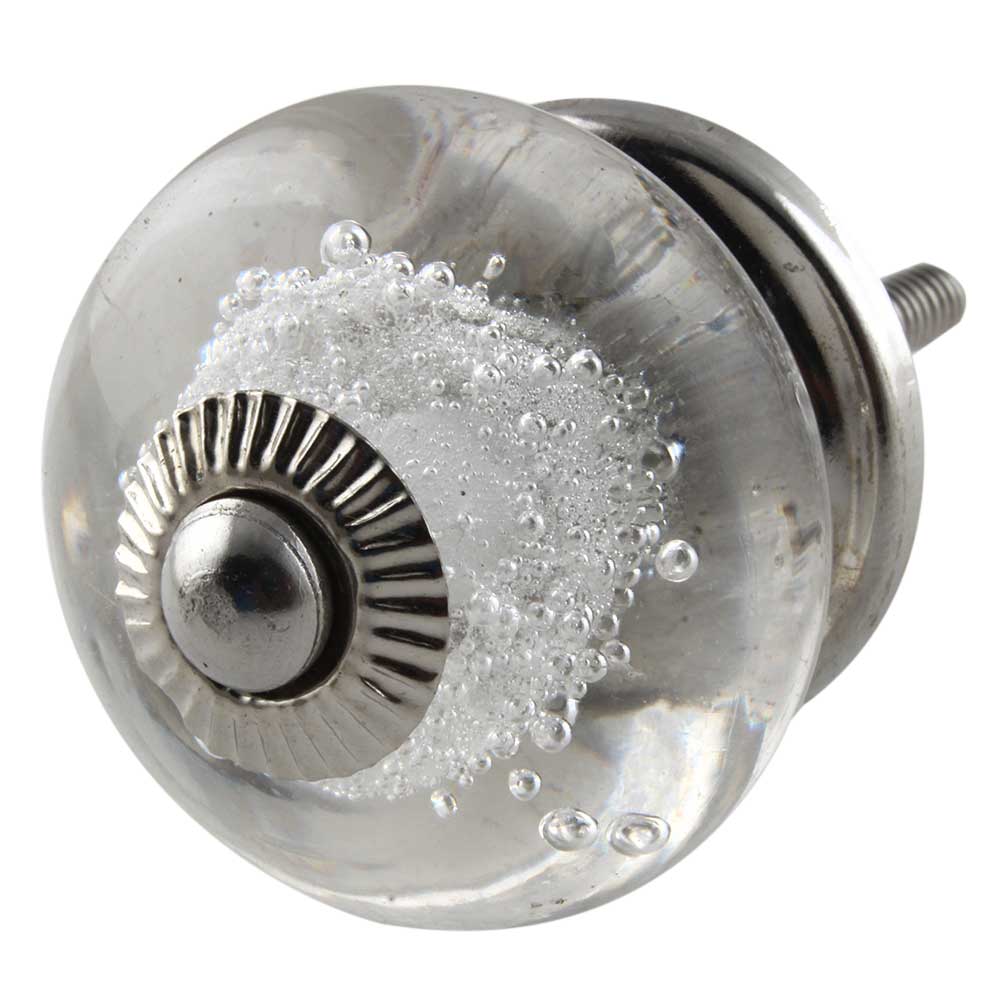 Clear Bubble Glass Knobs