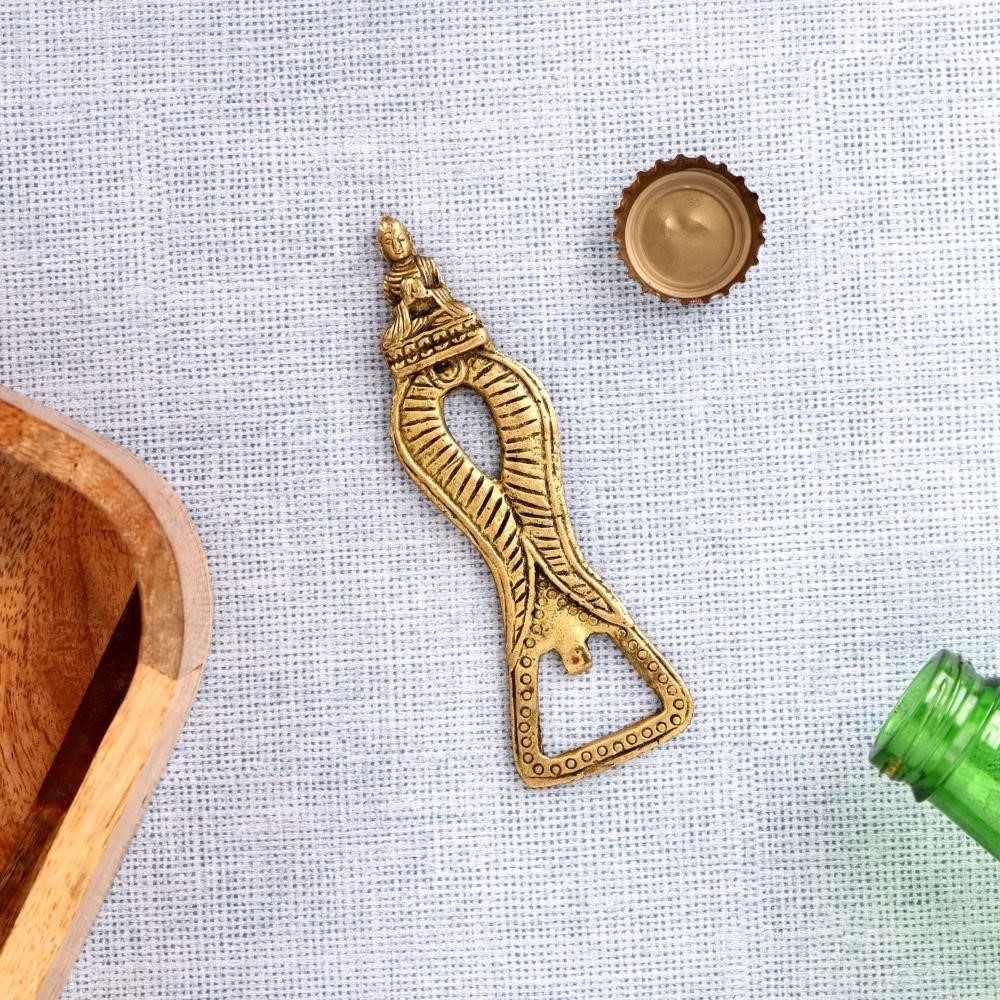 Brass Sitting Buddha Bottle Opener With Engraved Design