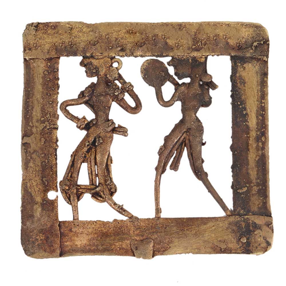 Brass Dhokra Wall Art Hanging Of Singing And Dancing Tribal Couple