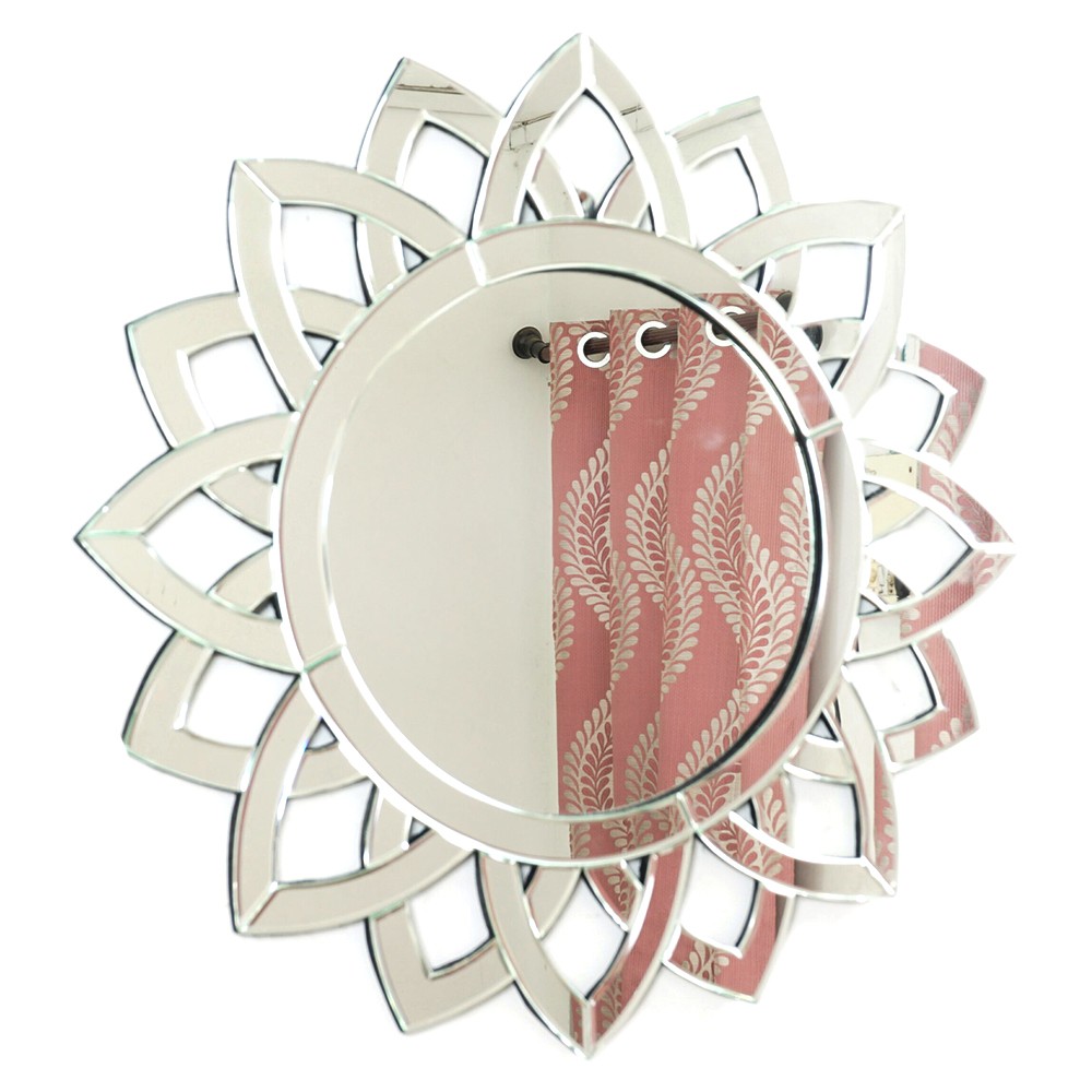 Handmade Silver Glass Round Wall Mount Venetian Mirror