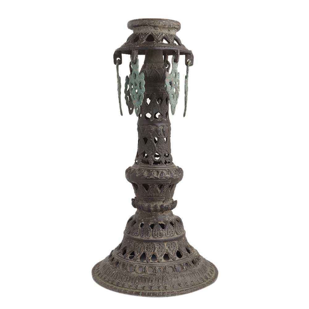 Handmade Black Carved Buddha Prayer Stand With Hangings