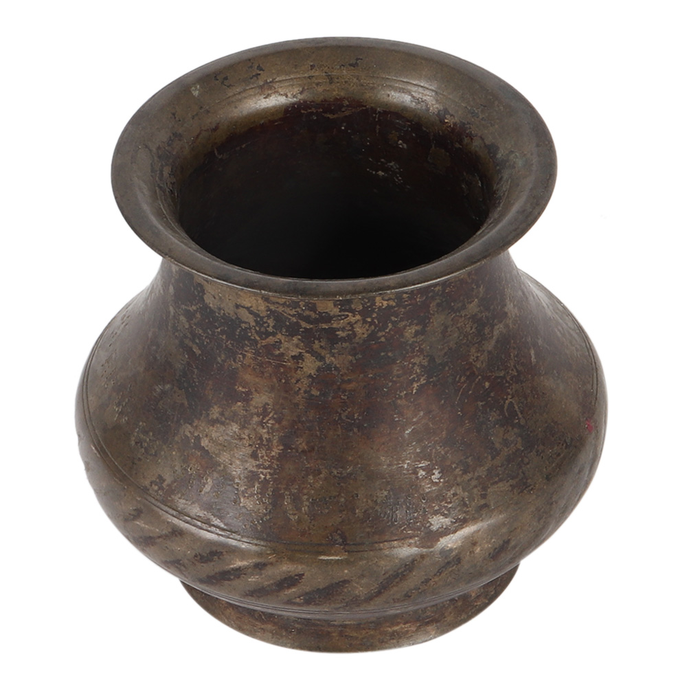 Brass Holy Water Pot With Lines Design