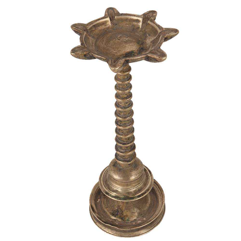 Brass Tall Brass Diya From Kerala