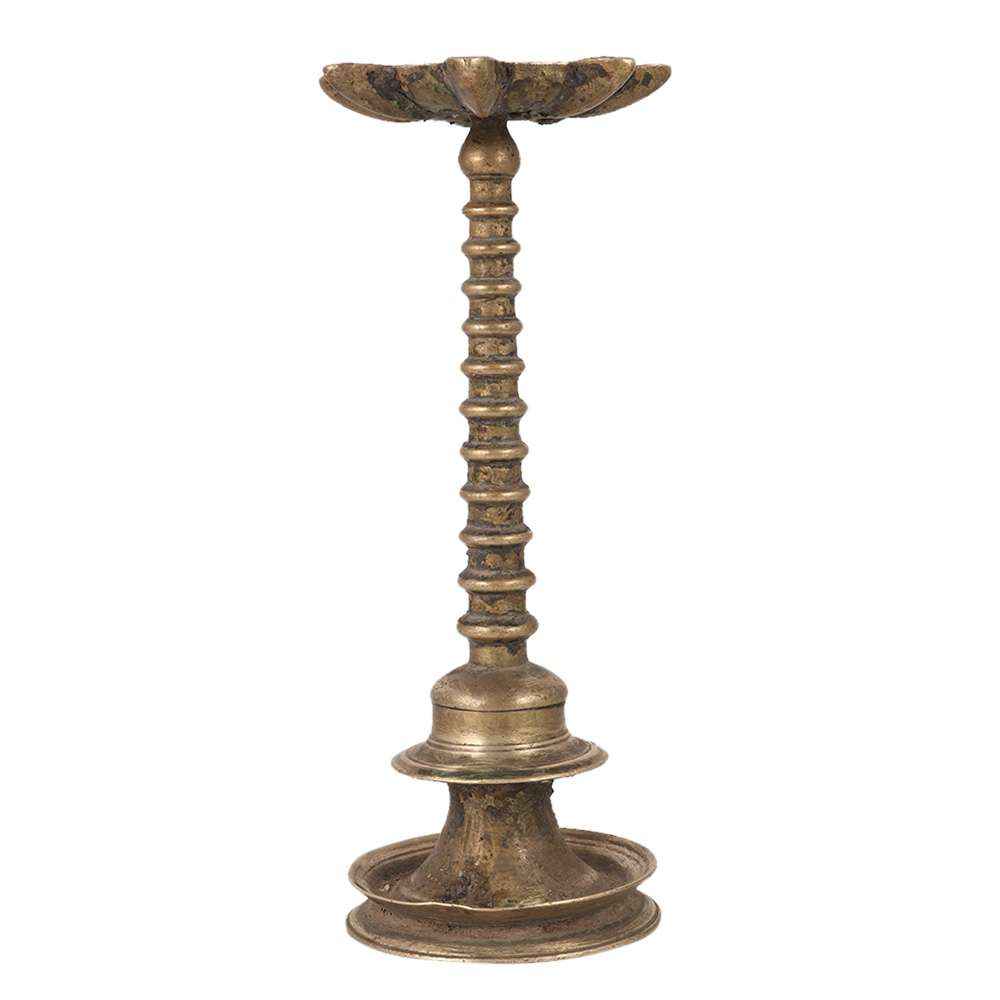 Brass Tall Brass Diya From Kerala