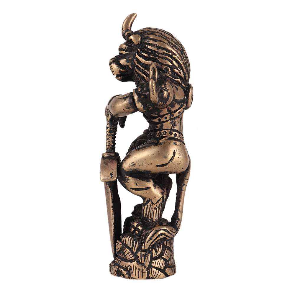 Brass Warrior Medieval Brass Lion Face Statue On Human Frame