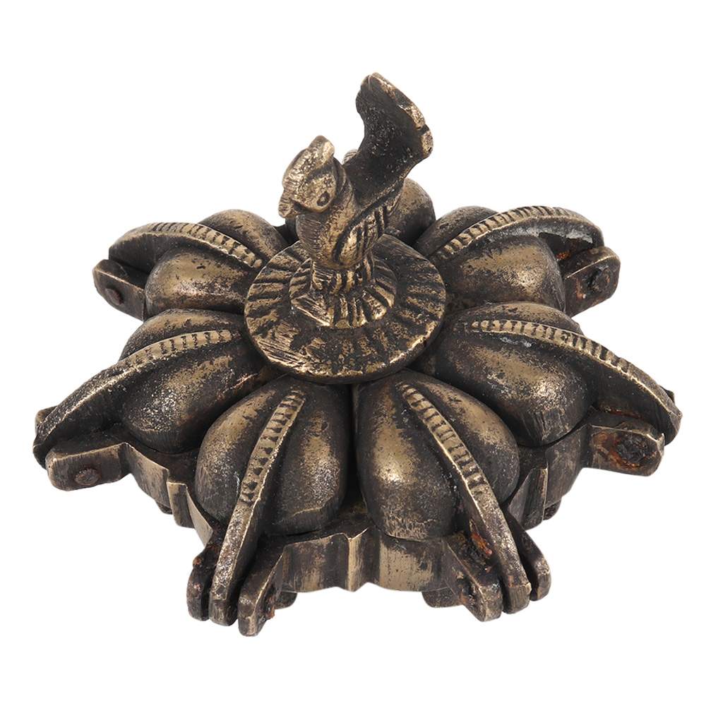 Brass Peacock Sindoor Dani With Black Finish