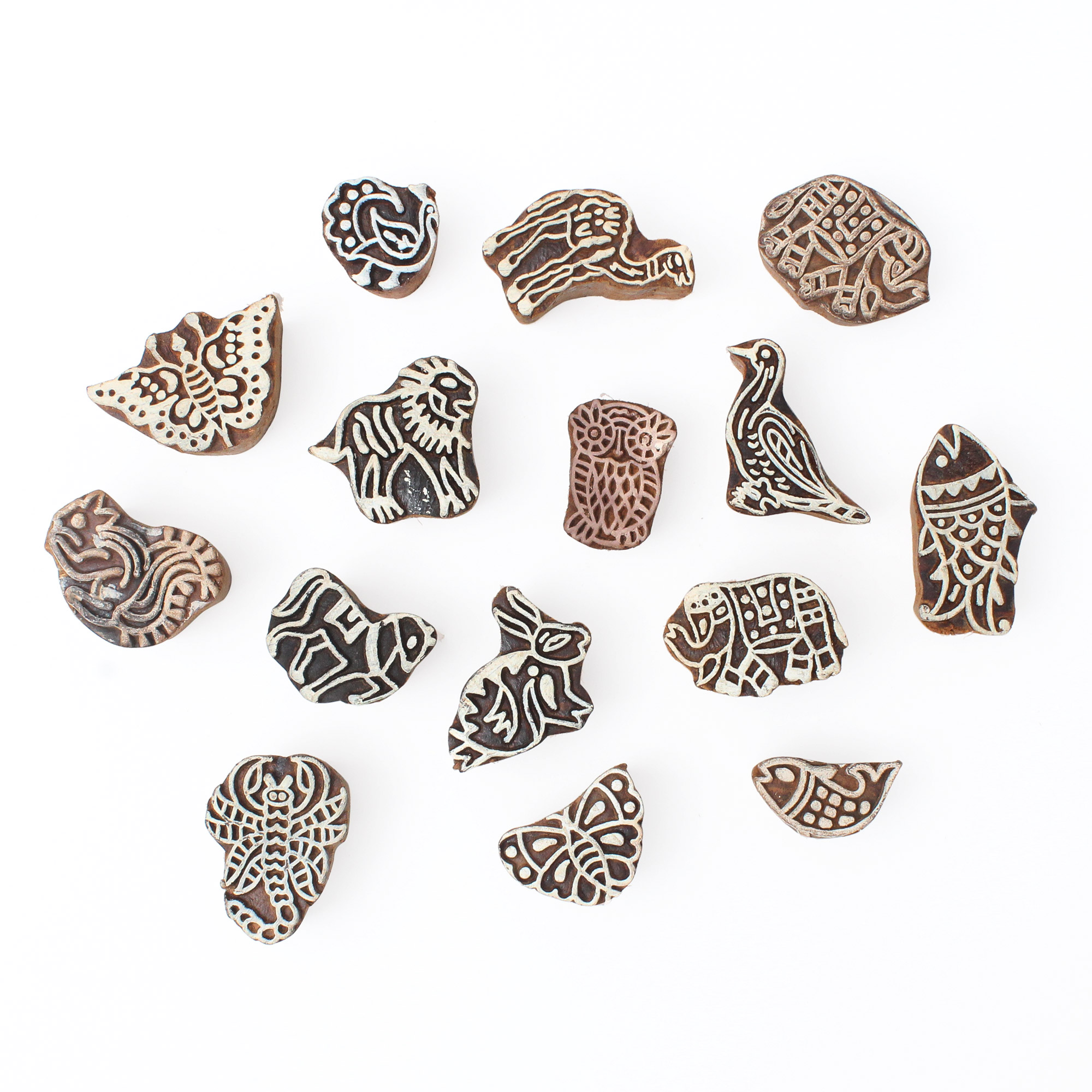 Set Of 15 Piece New Wooden Printing Block