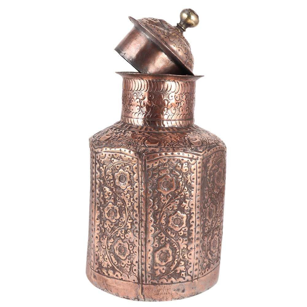 Old Copper kashmiri Storage Canister