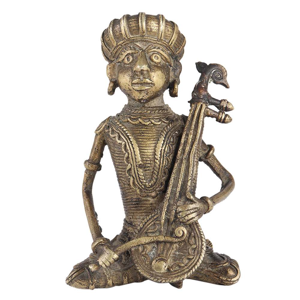 Brass  Tribal Man Musician Dhokra Art