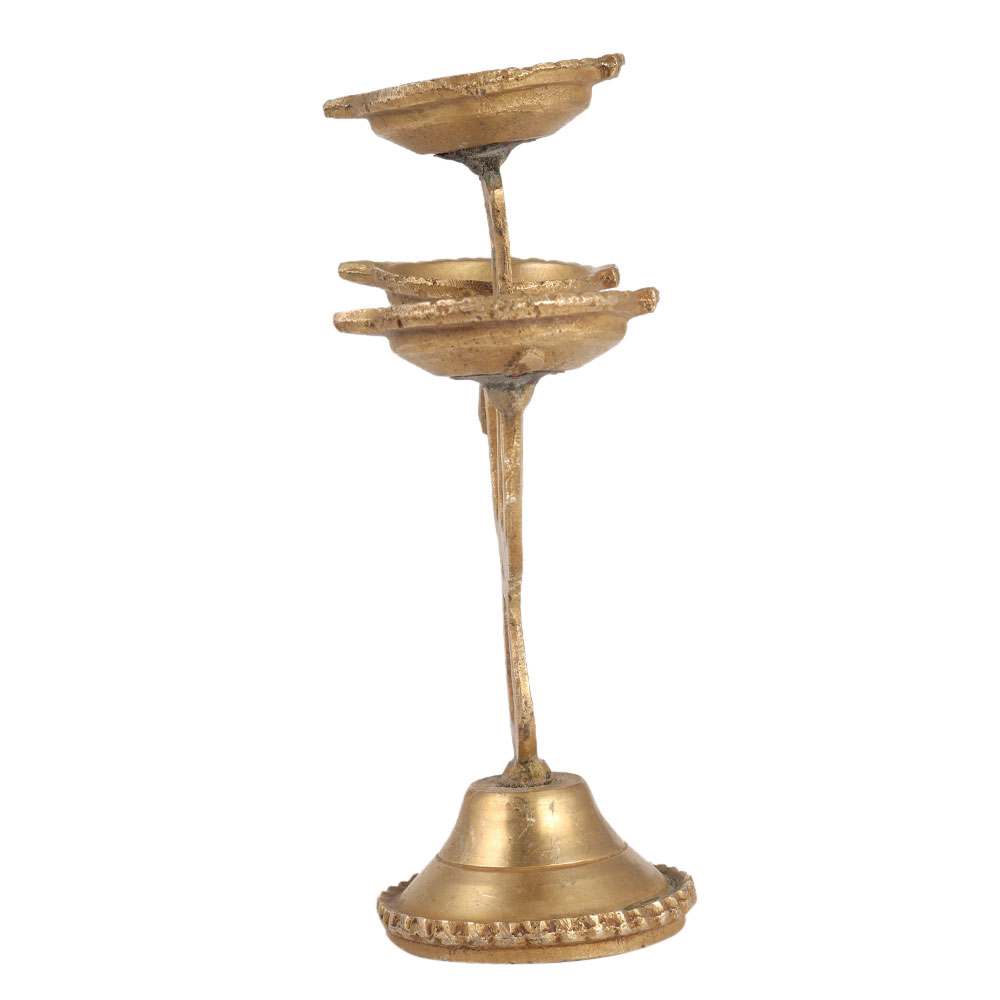 Brass 3 Branch South Indian Oil Lamp