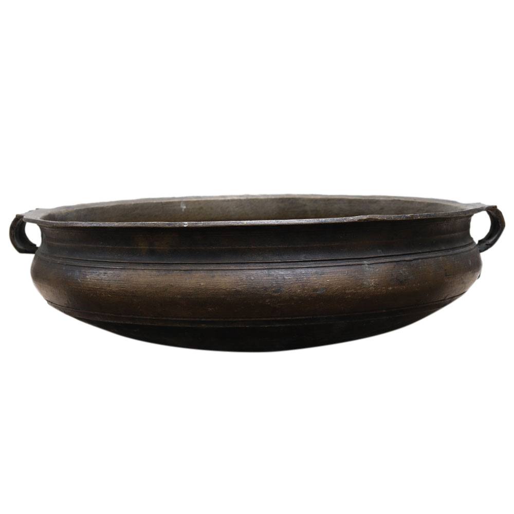 Old Brass Urli In Antique Finish And Handles