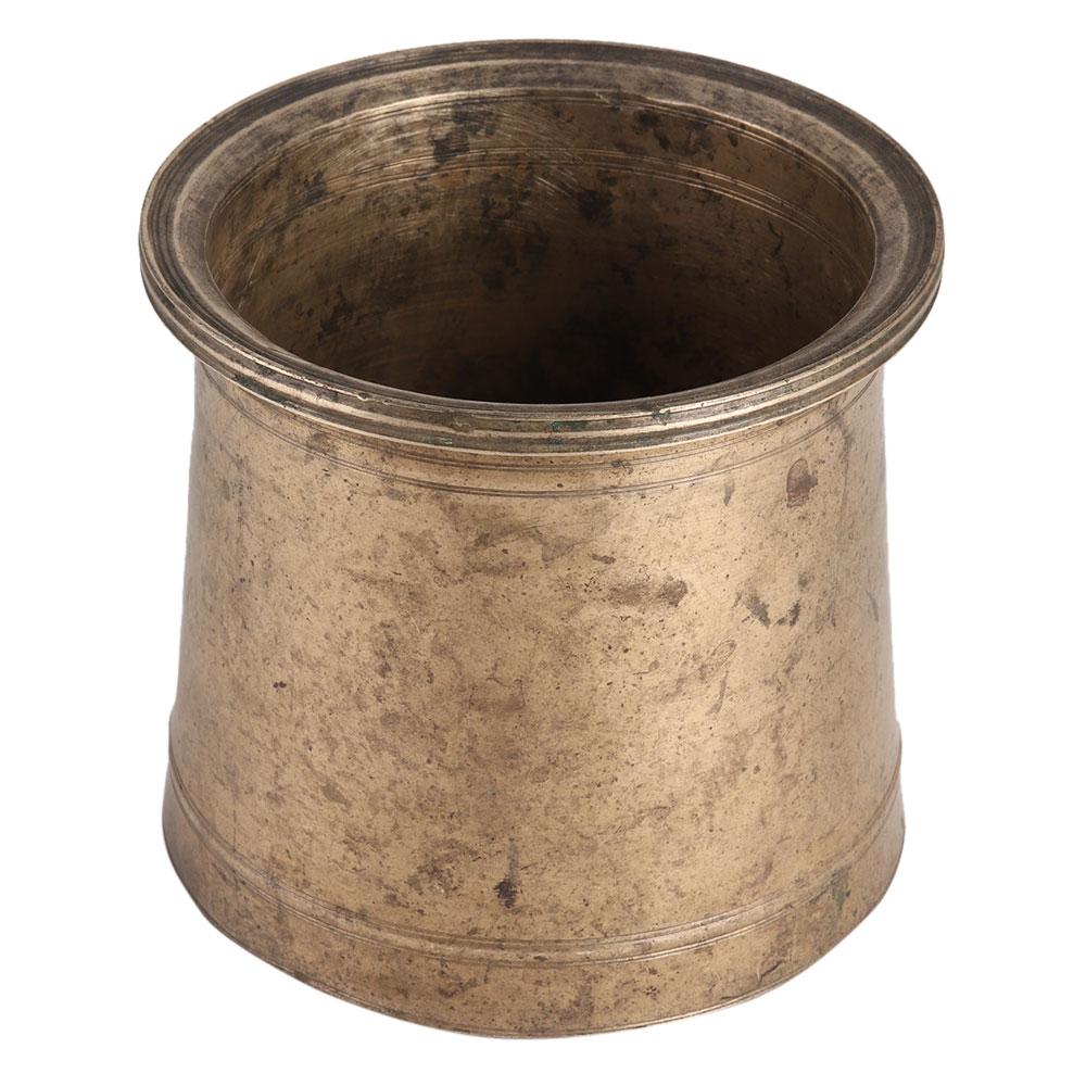 Engraved Copper Bowl In Antique Gold Finish